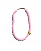 pink jade gold heart necklace